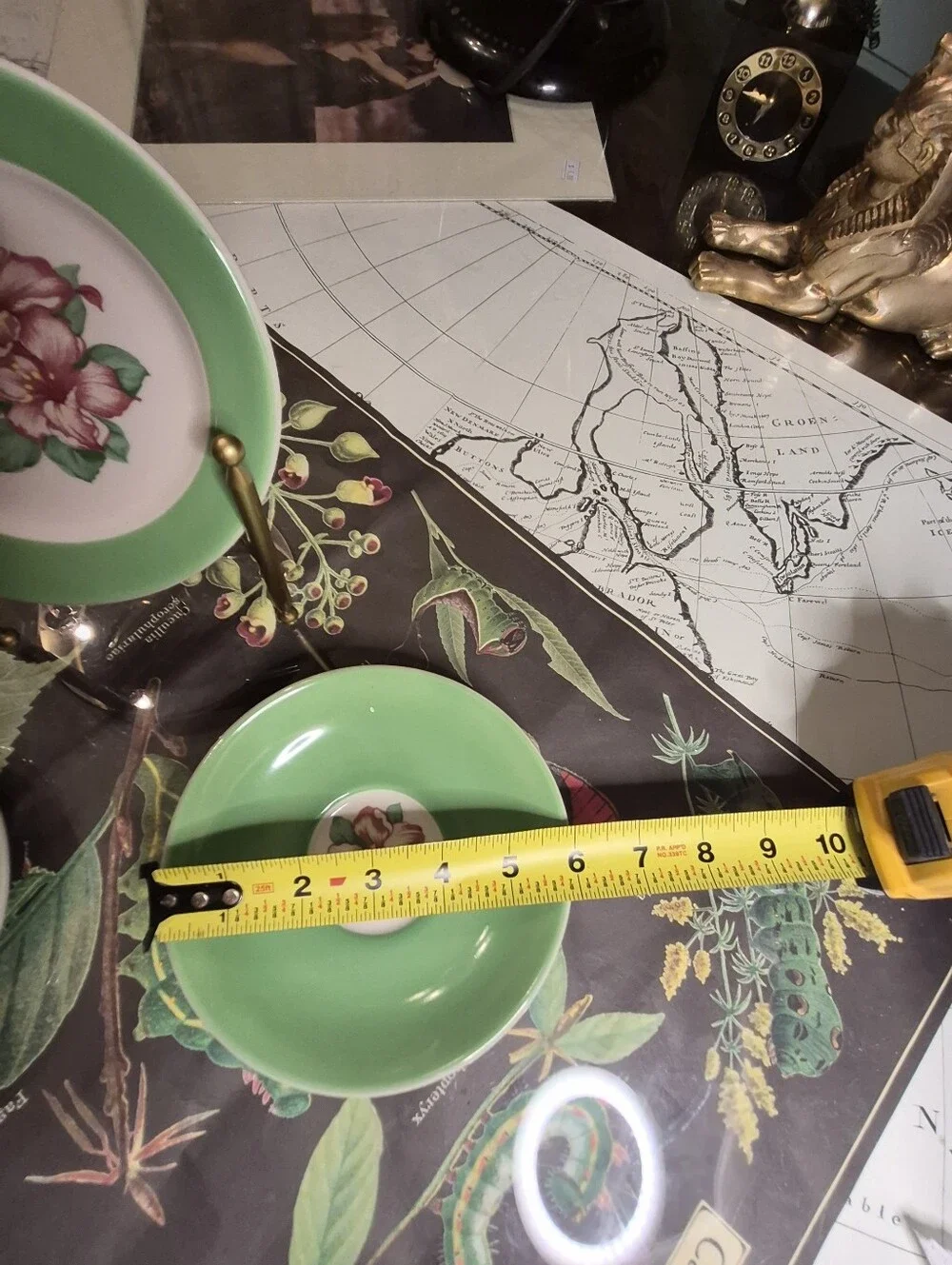 Green Floral Dessert Plates - Set of 3 HOMER LAUGHLIN